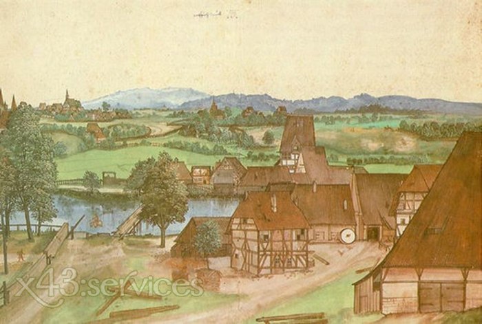 Albrecht Duerer - Weidenmuehlen an der Pegnitz - Willow Mills on the Pegnitz